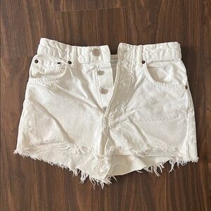 Zara Cream Jean Shorts